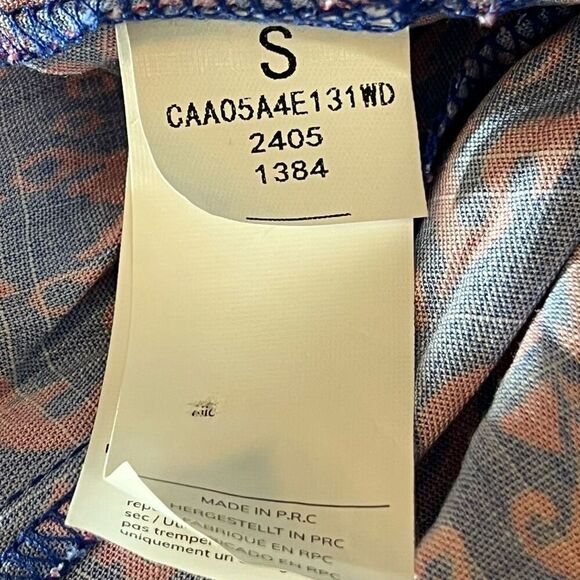 Cupshe Boho Smocked Bodice Maxi Tube Dress Red & Blue Print Sz S MMO Rayon & Vis - Picture 5 of 7